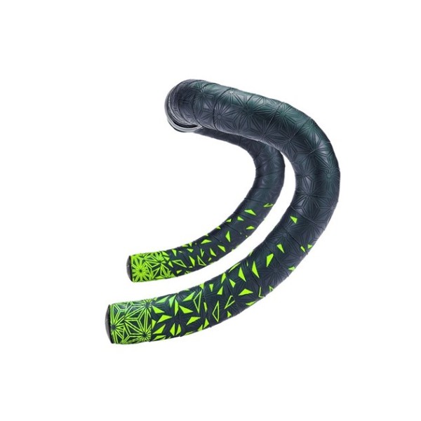 Owijka Supacaz Super Sticky Kush - Star Fade - Neon Yellow + Ano Black Plugs