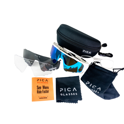 Okulary sportowe PICA STRIX białe / 3 pary soczewek